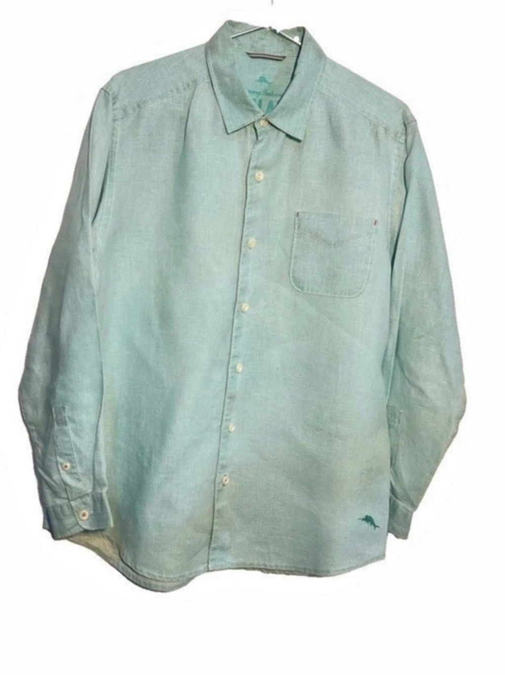 Tommy Bahama Relax Sea Glass Breezer Long Sleeve Linen Shirt Medium
